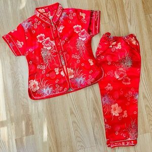 Chinese unisex suit pajama mandarin collar